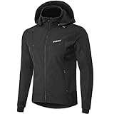 INBIKE Softshelljacke Herren Winter Softshell Jacke Übergangsjacke Wasserdicht Atmungsaktiv Wanderjacke Fahrradjacke Jungen Damen für MTB Fahrrad Wandern Bergsteigen Outdoor Schwarz M