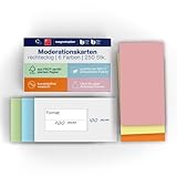 magnetoplan Moderationskarten, rechteckig | 250 Stück in 6 Pastellfarben | FSC-zertifiziert | Kommunikationskarten für Meetings und Präsentationen | BxH 200x100 mm