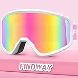 Findway Skibrille, Snowboard Brille für Brillenträger Herren Damen Erwachsene Jugendliche, OTG, UV-Schutz Kompatibler Helm, Anti Fog Erwachsene Ski Goggles für Skifahren/Skaten/Schneemobil