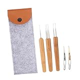 SEWACC 1Satz Dreadlock Häkelnadel Set Teilig Gebogene Haar Häkelnadeln für Dreadlocks Zubehör für Haarverlängerungen und Reparaturen Tragbar und Langlebig