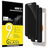 NEW'C 3 Stück, Sichtschutz Panzer Schutz Glas für iPhone 8 Plus, iPhone 7 Plus, Verbesserter 28-Grad-schutzwinkel, Ultra-Haltbare 9H Härte, Blasenfrei