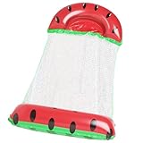 Tragbare Wassermelonen-Lounge – 4-in-1 aufblasbare Hängematte Float, 115 cm Netzsitz, multifunktionaler Drifter, Kopfstütze, Netz-Hängematte für Erwachsene, perfekt für Pool, und Reiseabenteuer