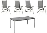 acamp Gartenmöbelset 4 Klappsessel urban und Lofttisch acaplan 160x90 cm