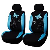 Flying Banner Maschen Schmetterling Universal für Auto Sitzbezüge Seitenairbags Kompatibel (Minzblau, Vordersitze)