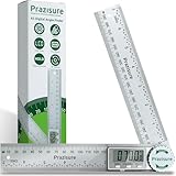 Prazisure Winkelmesser Digital, Edelstahl Winkelschmiege 200 mm, professionelles Winkelmessgerät für Holzbearbeitung, Bau und Heimwerkermessung (inkl. 2 Batterien)
