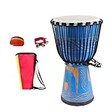 Buschtrommel Afrikanisch Inspirierte Musik, Tragbar Djembe Trommel Mit Handglocke Trommel Tasche, Riemen für Hochzeiten Handtrommel(Standard 8-inch-C)