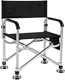 Tragbarer Klappstuhl Campingstuhl - Multifunktionaler Angelstuhl aus Aluminium mit Armlehnen, leichter Outdoor-Sitz für Camping, Wandern, Strand, Heckklappe