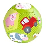 HABA Babyball Bauernhof – Weicher Greifball für Babys & Kleinkinder ab 6 Monaten – Spielerisches Fördern von Motorik & Koordination – 11 cm Durchmesser – 1302483001