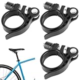 Sattelklemme 3 Stück Fahrrad Sattelstützenklemme,Schnellspanner Sattelstütze Sattelklemme 31.8mm Aluminiumlegierung Fahrrad Sattelklemme Fahrradzubehör für Rennräder Mountainbikes Falträder (Schwarz)