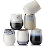 Sänger Siena | Cappuccinobecher 6 Personen, Steingut Kaffeetassen Set 6er, Tassen Set Teetasse spülmaschinen- & mikrowellenfest, Coffee Mug mehrfarbig 410 ml, Kaffeebecher handmade|PREMIUM COLLECTION