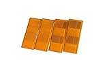 UNITRAILER Rückstrahler-Set in Orange, 4-Teilig für Pkw-Anhänger Rückstrahler-Set für Anhänger, Länge 90 mm x Breite 40 mm, mit Klebeband/Selbstklebend