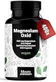 Magnesium 400mg Kapseln Hochdosiert - 400 Kapseln - 400 mg Magnesiumoxid pro Kapsel, vegan & produziert in Deutschland Laborgeprüft
