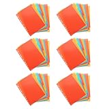 Gogogmee 6 Sätze Kunststoff Register mit Farbigen Laschen Trennblätter für Ordner Din kompatible Trennstreifen für Büro Schule und Dokumentenmappe Klare Organisationsseiten