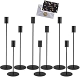 UCAMP Kerzenständer Schwarz 9 Set,Kerzenständer Stabkerzen,23/28/33CM Stabkerzenhalter,Hoch Kerze Stand,Kegelkerzenhalter für Party,Hochzeitstisch,Geburtstag,Abendessen,Kerzenhalte Vintage Deko