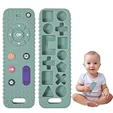 Beißring Baby Zahnen, Beißspielzeug Baby ab 6 Monate, Silikon Zahnungshilfe Fernbedienung Beißring Spielzeug für Babys ab 3-6 9 12 Monate, BPA-frei Jungen Mädchen Badespielzeug Geschenk, Grün