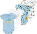 Chicco Set Kurzarm Bodys aus Baumwolle, Body Baby - Unisex, Weiß/Hellblau, 2 jahre (pack of 4)