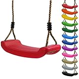 Kinderschaukel Brettschaukel stabil Schaukelsitz aus Kunststoff für Spielturm (Rot)