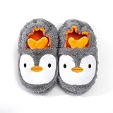 MASOCIO Hausschuhe Kinder Mädchen Junge Schuhe Kinderhausschuhe Haus Pantoffeln Slippers Pinguin Größe 27 28
