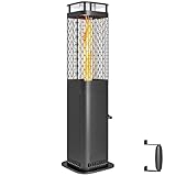 Outsunny Pelletofen für den Außenbereich, Gartenheizung 6,86 kW mit rutschfestem Boden, Glasrohr und Metallgitter, Pelletofen ohne Rauch, schwarz