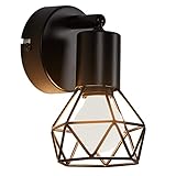 FORCOSO Deckenspots Schwarz - Vintage Deckenstrahler E14, 350° Verstellbare Wandstrahler 1 Flammig max. 40 Watt, Wandleuchte Innen für Wohnzimmer Schlafzimmer Büro Küche Flur - Ohne Leuchtmittel