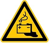 H.Klar Aufkleber Warnung vor Gefahren durch Batterien ähnlich ISO 7010 ISO-W026 SL 200mm