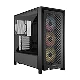 CORSAIR Frame 4000D RS ARGB Modulares Mid-Tower ATX PC-Gehäuse – Hoher Luftstrom, 3X Vorinstallierte RS ARGB-Lüfter, ASUS BTF, MSI Project Zero, Gigabyte Project Stealth – Schwarz