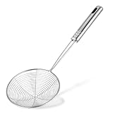 Spider Küche Stück Sieb Spider Skimmer Drahtskimmer Schöpfkellensieb mit Griff Edelstahl Schlitzlöffel Kochabschäumer Pasta Siebe für Pasta,Durchmesser 12.5cm