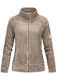 Geographical Norway Upaline Lady - Fleece Fine Frauen Warm Fermetur Zip - Jacke Herbst Winter Frühling Warm Frauen - Long Sleeve Pullover Pelz Weich Komfort Outdoor (Taupe L-Größe 3)