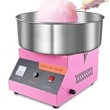 Elektrische Zuckerwattemaschine, 1000 W Kommerzielle Zuckerwattemaschine, Zuckerwatte Maschine mit Edelstahlschüssel & Zuckerlöffel, Cotton Candy Machine für Familienfeiern, Kindergeburtstage, Rosa