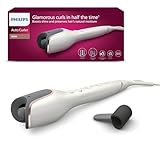 Philips automatischer Lockenstab 8000 Series, Lockenstab mit MoistureProtect Technologie, 27 verschiedene Stylingoptionen, Weiß, Modell BHB878/00