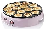 Bestron Poffertjes Maker im Retro Design, Mini Pfannkuchen Automat, mit Antihaftbeschichtung, Sweet Dreams, 800 W, Farbe: Rosa
