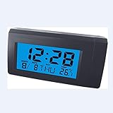 Samnuerly Thermometer CT66 Auto Thermometer Uhr Digitaluhr Mini Auto Uhr Automobil Monat Datum Thermometer Farbe Hintergrundbeleuchtung Dekoration Ornament Indoor