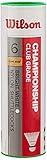 Wilson Unisex – Erwachsene Championship 6PC YE 77 Badminton Shuttles, Gelb, 6-er Dose