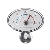CuisinSmart Ultraschall-Thermometer, Zeiger, hohe Präzision, Aquarium-Temperaturmesser mit Saugnäpfen, oval