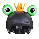 Enkomy Helm zubehör, Niedliche Froschaugen Krone mit Bändern, Fahrzeug Fahren Cosplay Styling ​für Fahrradhelm Skihelm Motorradhelm