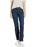 Amazon Essentials Damen Schmale Jeans Mit Geradem Schnitt und Mittelhohem Bund - Auslauffarben, Dunkle Waschung, 40