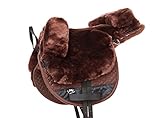 Engel Reitsport | FELLSA-R2-MOC | Hochwertiger Fellsattel | echtes Merino Lammfell | baumloses Bare-Back-pad | Gr. Englisch Farbe Mocca braun