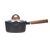 wang hao shop Töpfe, Milchtopf, Soßentopf mit Glasdeckel, Suppentopf, antihaftbeschichtet, Granitbeschichtung, 2 l/a