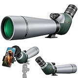Gosky ED Spektiv mit Doppelter Fokussierung 20-60x 80mm mit Smartphone-Adapter, Spektive mit Extra Geringer Streuung, Perfekt für die Vogelbeobachtung Zielschießen Jagd Wildlandschaft