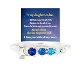 An meine Schwiegertochter – Ring mit blauem Stern und Farbverlauf, 925er Sterlingsilber, zarter Silberring mit blauem Stern und funkelndem Zirkonia, minimalistisches Schmuckgeschenk (7)