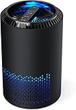 QEXREED Luftreiniger Allergiker, Raumluftreiniger HEPA-Filter gegen Pollen & Schimmel, Air Purifier mit Timer, Aroma-Diffusor für Staub & Geruch (black)