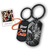 Schlüsselanhänger Personalisiert mit Foto Bild Gravur Schwarz/Weiß aus Edelstahl - Geschenke für Männer und Frauen, Geschenk für Freund oder Freundin, Personalisierte Geschenke nach Ihren Wünschen