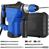 EYPINS Bohrhammer SDS-Plus 800 U/min, Abbruchhammer 4500 bpm 1500W 5,5 Joule Bohr- und Meißelhammer Max Bohrleistung 32mm, Anti-Vibration, Sicherheitskupplung Kombihammer für Beton & Mauerwerk