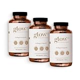 Glow25® Kollagen Kapseln hochdosiert [180 Kapseln x 3] mit Hyaluronsäure und Vitamin C | Premium Collagen Complex für eine schöne Haut | Ohne Zusatzstoffe | Laborgeprüft | Made in Germany