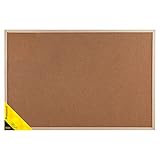 Idena 568023 - Pinnwand mit Holzrahmen, aus Kork, inklusive 5 Pinnwandnadeln und 2 Schrauben, zur Wandmontage geeignet, ca. 60 x 90 cm, ideal als Dekoration und für den Arbeitsplatz