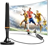 DVB-T2-Antenne, dvbt2 antenne mit verstärker innen,Fernsehkanäle mit hoher Definition und VHF/UHF/DAB-Signalen, die für alle Fernsehgeräte geeignet sind