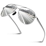 CGID Pilotenbrille Al-Mg Metall Rahmen Polarisiert Sonnenbrille Herren Damen Verspiegelt Piloten Pilot UV400