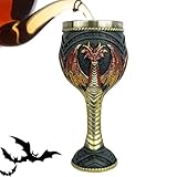 Mittelalterlicher Drachen-Weinkelch, mittelalterlicher Drachen-Weinkelch, Drachenkelch, Kelch, Gothic-Glas, romantischer Trinkbecher für Hochzeit
