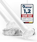 MEISENBERG Duschstange ohne Bohren 210-260cm, Weiß, Ø 32 mm, Stange zum Klemmen - Vorhangstange Klemmstange, Teleskopstangen für Gardinen, Bäder und Balkon
