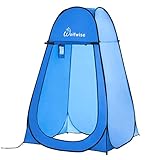 WolfWise Pop-Up Duschzelt Camping & Umkleidezelt – Kompakt & Leicht 2kg mit Tasche, Schneller Aufbau, WC- und Privatzelt, Wasserfest, UV-Schutz, Outdoor, Strand, Wandern, Blau